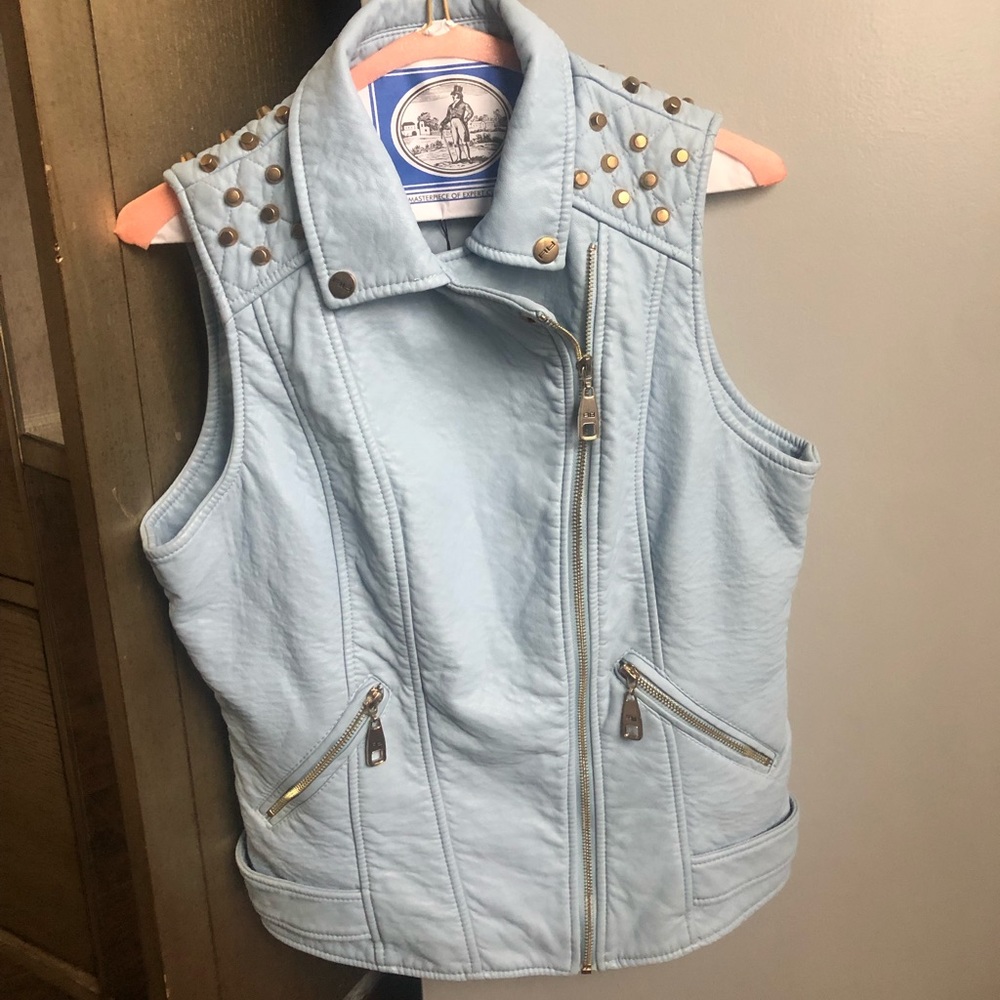 Artigli faux leather studded vest, size 46,new